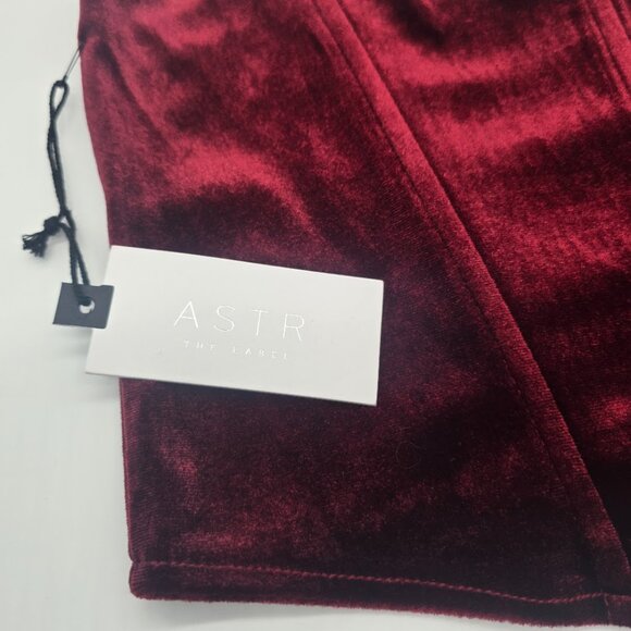 ASTR The Label Velvet Corset Top Large Wine Strap Side Zip - Picture 7 of 10